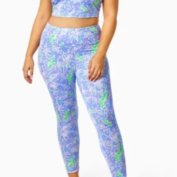 Lilly Pulitzer Blue Peri the Turtle Package Weekender High Rise Leggings - Picture 3 of 7